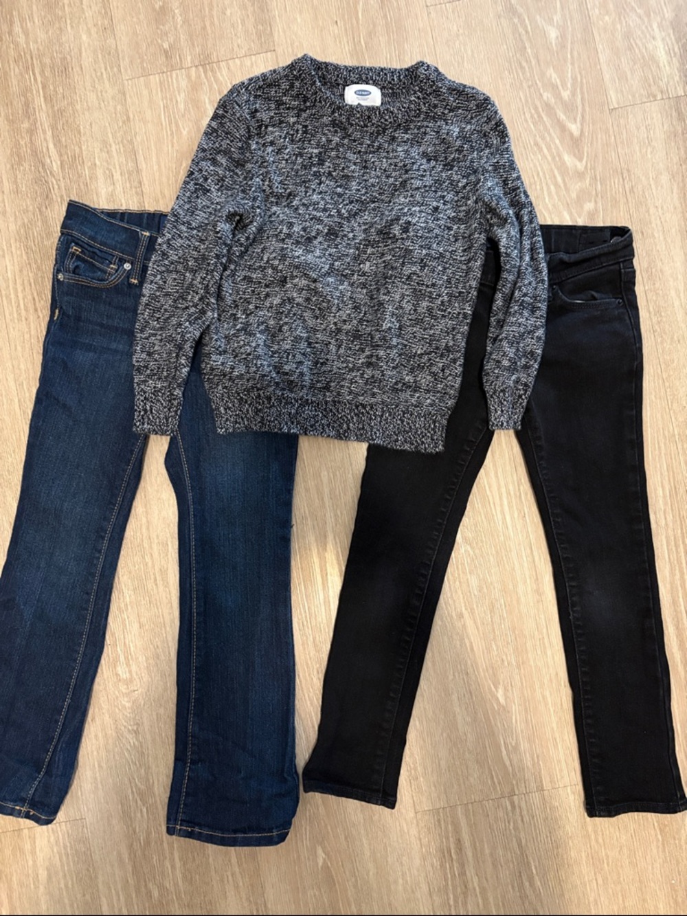 Old Navy Dark Blue and Black Kids Jeans and sweater bundle
